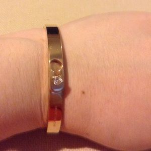 Michael Kors bangle rose gold tone heart crystal